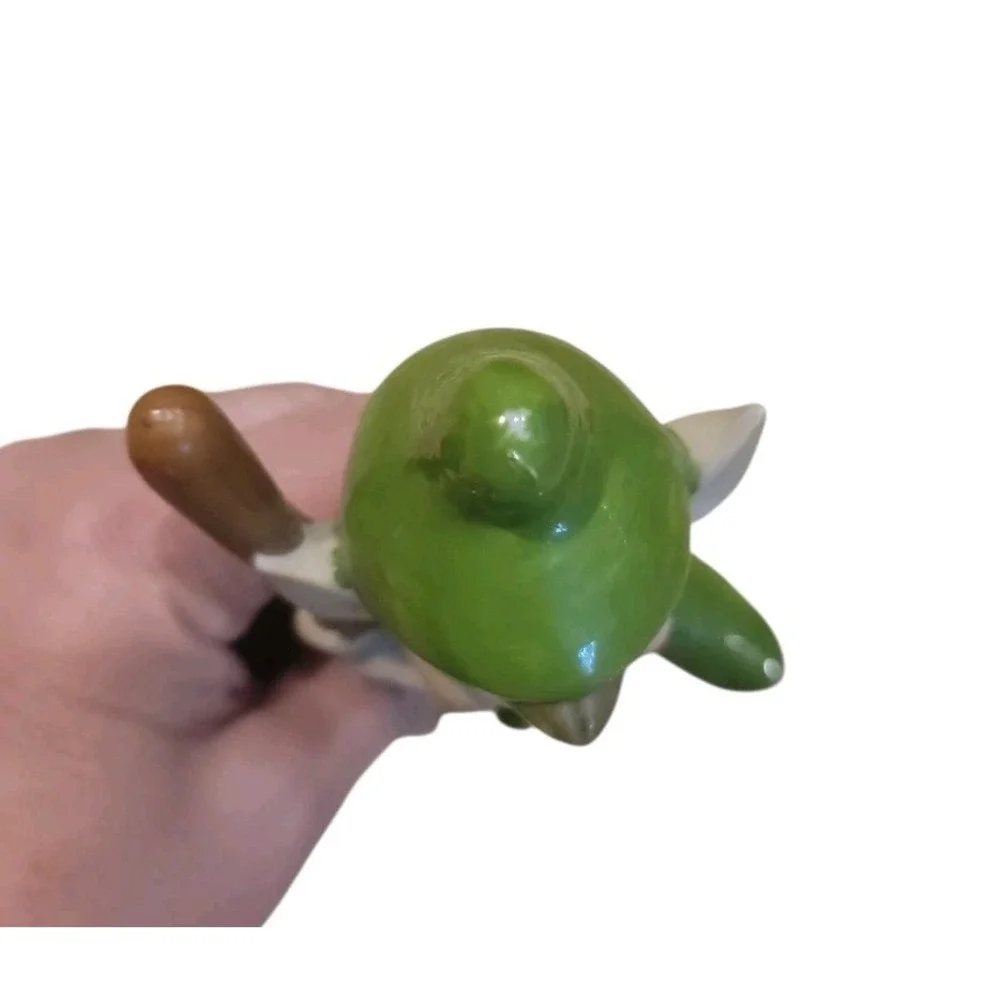 Vintage 1950s Japan Ceramic Pixie Elf Batter Green With Baseball Bat